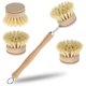 thumbnail image 2 of Muyoka Juego de cepillos para platos de cocina de madera Cepillo para sartenes de mango largo con 4 cabezales de cepillo de repuesto Herramienta de cepillado de ollas para platos naturales Suministros Muyoka Hogar, 2 of 7
