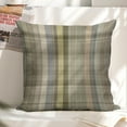 thumbnail image 6 of Tan Beige Khaki Madras Plaid Linen Throw Pillow Covers 18"x18" Decorative Cushion Cases with Hidden Zipper for Sofa, Couch, Bed, Living Room–No Insert Made in USA, 6 of 7