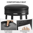 thumbnail image 6 of 24"Swivel Bar Stools with Footrest, Modern Counter Height Barstools with Pu Leather Upholstered and Metal Frame, Backless Round Bar Stools for Kitchen Island, Black, 6 of 9