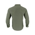 thumbnail image 4 of Mens Striped Summer Shirt Casual Long Sleeve Stand up Collar shirt Linen Cotton Beach Button Down Shirts with Pocket, 4 of 4