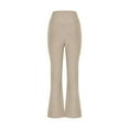 thumbnail image 6 of qolati Women's Dress Pants Casual High lastic Waisted Business Flare Trousers Stretchy Wide Leg Work Office Lounge Pants, 6 of 7
