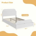thumbnail image 3 of Cadre de Lit Plateforme en Bois Robuste Format Simple TG avec Tête et Pied de Lit de Rangement – Lattes Robustes, Aucun Sommier Requis, Assemblage Facile – Mobilier de Chambre Idéal, Blanc, 3 of 6