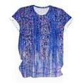 thumbnail image 4 of Otvok Womens Summer Tops Regular Casual Short Sleeve Flower Print Round Neck Pullover Blouse, 4 of 6