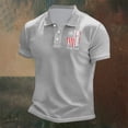 thumbnail image 4 of Men's USA 250th Anniversary Patriotic Polo Shirt, American Flag Print Short Sleeve Collared Top, Casual Loose Fit Independence Day Commemorative Shirt for Daily Wear(Grey13,XXXXXL), 4 of 4