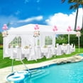 thumbnail image 6 of Hoteel Party Tent 10x30 Canopy Tents for Parties with 4 Removable Sidewalls, Patio Camping Gazebo, Portable Tent for Parties, Weddings, BBQ, Waterproof, White, 6 of 12