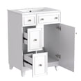 thumbnail image 4 of 24" Bathroom Vanity With Ceramic Sink. Space Saving For Small Bathrooms. 2 Drawers, 1 Door. And Stylish. White Cabinet. . Color, 4 of 6