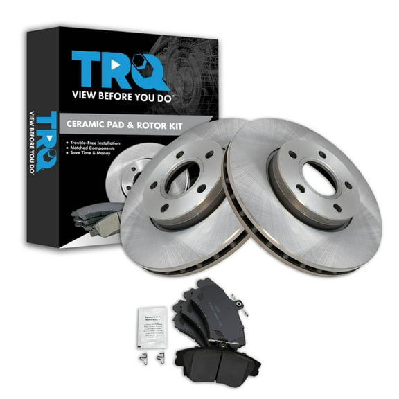 TRQ Front Brake Pad & Rotor Kit Brake Pads Brake Rotor Ceramic Fits Select 2004 Volvo S40