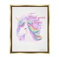 thumbnail image 3 of Stupell Industries Find Your Magic Bold Rainbow Floral Unicorn Mane Graphic Art Metallic Gold Floating Framed Canvas Print Wall Art, Design by Diane Neukirch, 3 of 5