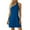 Blue, variant on CIENVNSTG One Shoulder Cotton Linen Short Dresses Female Solid Color Loose Length Dress Summer Beach Midi Dress Blue S