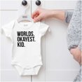 thumbnail image 5 of Worlds Okayest Kid Son Daughter Funny Romper Boys or Girls Infant Baby Brisco Brands 18M, 5 of 6