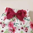 thumbnail image 3 of Mercatoo Girls Summer Clothes Solid Color Stripe Tops Flower Print Shorts and Hairband Suit Suitable Size 8 Girls Outfit Set, 3 of 9