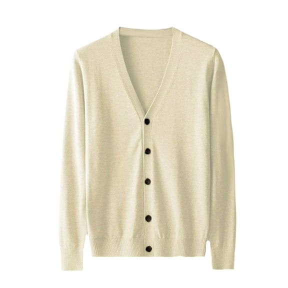 heyac Black Sweater Men Long Sleeve V Neck Open Front Cardigan Cable Knitted Light Linen Men Cardigan Sweater with Pockets