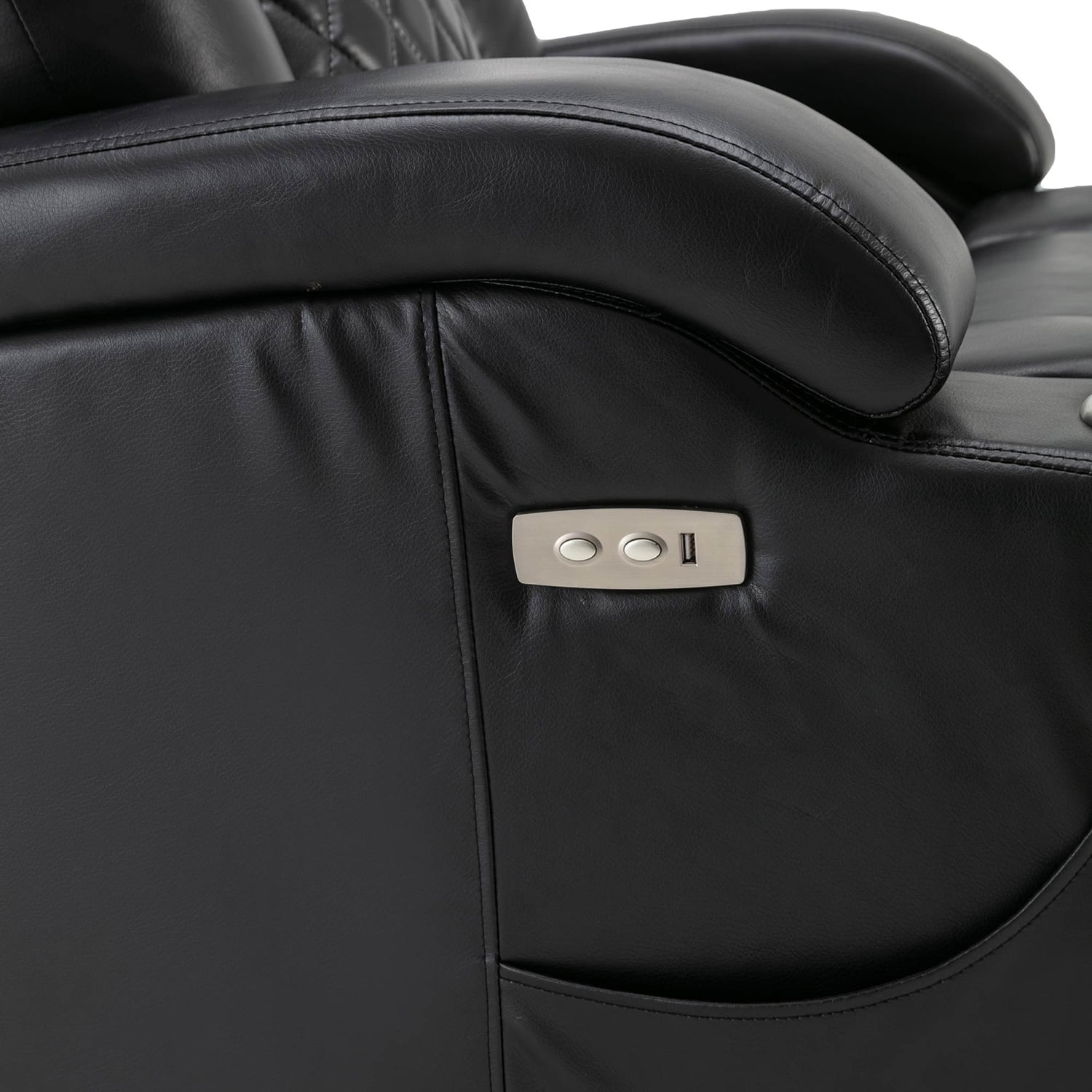 Kadyn Power Motion Recliner, Power Lift Chair with USB Charge Port and Cup Holder, PU Lounge Chair for Living Room, Black Kadyn Power Motion Recliner, Power Lift Chair with USB Charge Port and Cup Holder, PU Lounge Chair for Living Room, Black