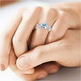 thumbnail image 2 of 925 Sterling Silver Customized Name Rings with 2 Oval Cut Simulated Birthstones for Women Personalized Mothers Ring Twisted Eternity Bands with 2 Names, 2 of 5