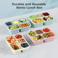 thumbnail image 7 of Zhaofu Bento Lunch Boxes, 4 Pack Bento Box, Reusable Lunch Box with 5 Compartments Meal Prep Containers, Snack Containers with Utensils & Transparent Lids, Microwave Dishwasher Safe, 7 of 7
