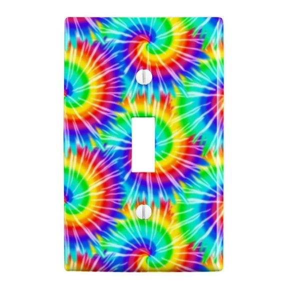 Tie Dye Pattern Plastic Wall Decor Toggle Light Switch Plate Cover