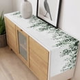 thumbnail image 3 of Green Eucalyptus Cotton Linen Rectangle Table Runners 13"x72", Weeping Botanical Leaf Watercolor Coffee Table Runner Dresser Scarves Luxury Table Runners for Wedding Party Banquet Dinner Decor, 3 of 8