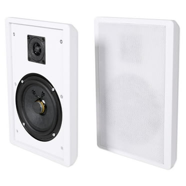Pair Rockville RockSlim White Home Theater 5.25" 240w Easy Wall Mount Slim Speakers