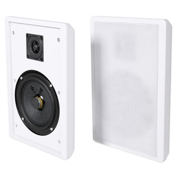 Pair Rockville RockSlim White Home Theater 5.25" 240w Easy Wall Mount Slim Speakers