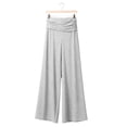 thumbnail image 5 of Pants for Women Coral Fold Over Yoga Pants Solid Wide Leg Loose Fit Ruched Waist Pants for Yoga Sports Everyday Yoga Pants Women, 5 of 8
