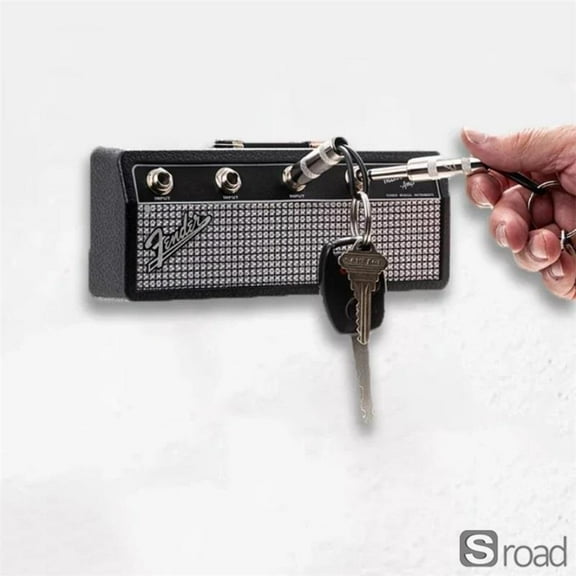 Retro Guitar Jack Key Holder, Wall Mount Key Organizer With Fender Radio Plug Design, Zinc Alloy Music Theme Key Storage Rack For Home Decor,Fender with 4Keys