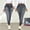 Gray, variant on Tqcoqu Faux Jeans High Waisted for Women , Stylish Washed Stretch Casual Imitation Denim Pants with Decorative Pockets,Blue,Women's S-XXL