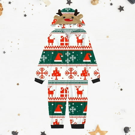 

Tejiojio Kids Clothing Holiday Gift Fashionable Christmas Print Family European And American Pajamas Parent-child Suit Baby