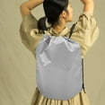 thumbnail image 4 of OULII Unisex Drawstring Backpack Drawstring Bags Grey Oxford Cloth 1Set for Fan Gear, 4 of 8