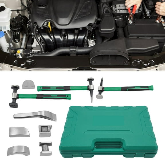 9pcs Set Hand Car Auto Body Work Hammer Fender Tool Dent Crowbar Repair Kit NEW