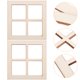 thumbnail image 4 of ColoMX 16 piezas mini ventana de casa ventana de madera miniatura casa de muñecas en blanco 4 redes marco de ventana, 4 of 7