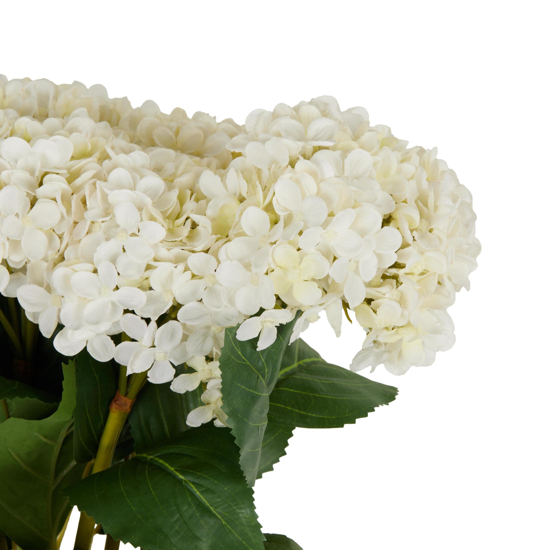 34" Plastic Floral Tall Hydrangea Artificial Flower Stem, by DecMode (8 Count)