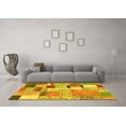 thumbnail image 3 of Ahgly Company Machine Washable Indoor Rectangle Patchwork Yellow Transitional Area Rugs, 5' x 7', 3 of 4