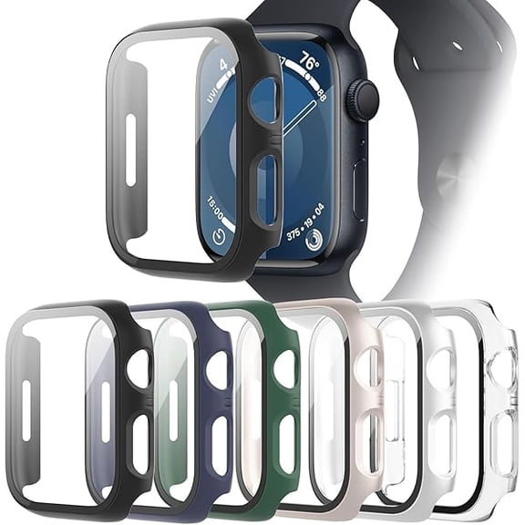 6-Pack Case Compatible with Apple Watch Series 11 10 46mm with Tempered Glass Screen Protector, Ultra-Thin Hard PC Protective Face Cover Bumper for iWatch 11/10 46 mm
