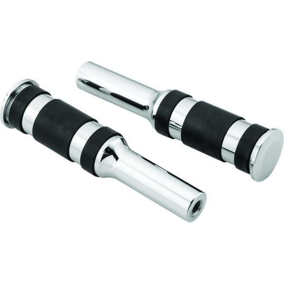 Bikers Choice Chrome Billet Three-Band Footpegs for Forward Controls