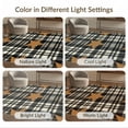thumbnail image 7 of ODIKA 9'x12' Washable Area Rug Motif Plaid Stripe Border Panel Farmhouse Vintage Door Retro Refined Structured for Dining Room, Basement, Large Office, Non-Slip Chair-Friendly, 7 of 7