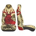 thumbnail image 3 of Honeii Mythical Red Stag Illustration Print Car Seat Covers 2 Pieces, Full Set Universal Seat Covers for Cars, Waterproof Auto Seat Protectors, 3 of 7