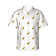 thumbnail image 1 of Fotbe Gold Rabbit Camisa Hawaiana para Hombre Unisex – Camisa Casual de Verano con Botones de Manga Corta de Algodón y Lino,Medium, 1 of 7