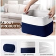 thumbnail image 3 of Rope Basket for Storage - 12”x10”x9” Storage Bins, Decorative Basket for Blankets, Woven Basket with Handles, Storage Baskets for Shelves, Home, Laundry (4 Pack, White & Navy Blue), 3 of 14