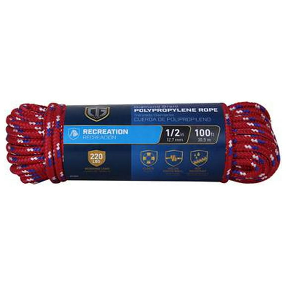 643591 Polypropylene Rope, Diamond Braided, 1/2-In. x 100-Ft. - Quantity 2