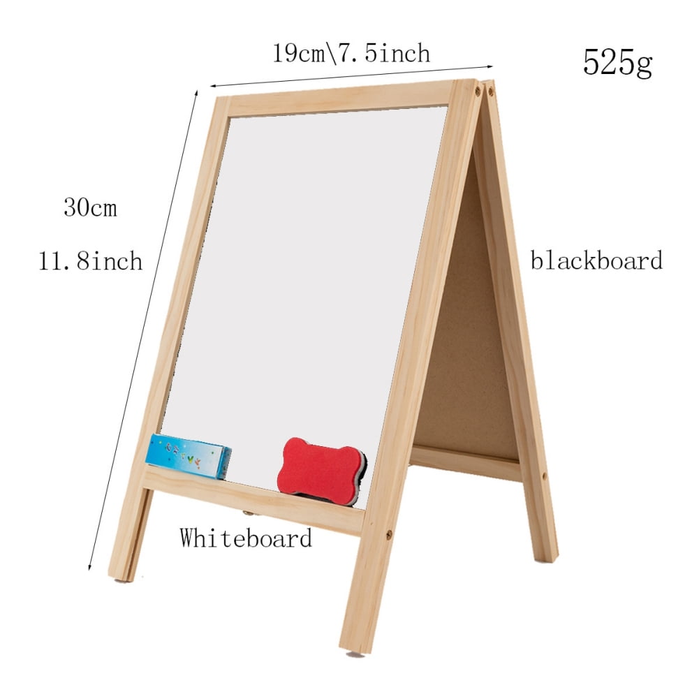Double-sided Foldable Easel Wooden Writing Board Blackboard Drawing Board Wooden Magnetic Message Board Decoration Kids Wooden Art Easel  -25*40cm