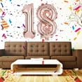 thumbnail image 5 of RV Decoración de cumpleaños de 18 años, globos de fiesta Globos con números de 18 años para decoración de fiesta de cumpleaños de 18 aniversario de boda Globos de helio (oro rosa 18) Rojo Verde, 5 of 5