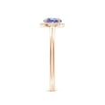 thumbnail image 3 of Angara Natural 0.9 Ct. Tanzanite with Diamond Halo Ring in 14K Rose Gold for Women (Ring Size: 3), 3 of 9