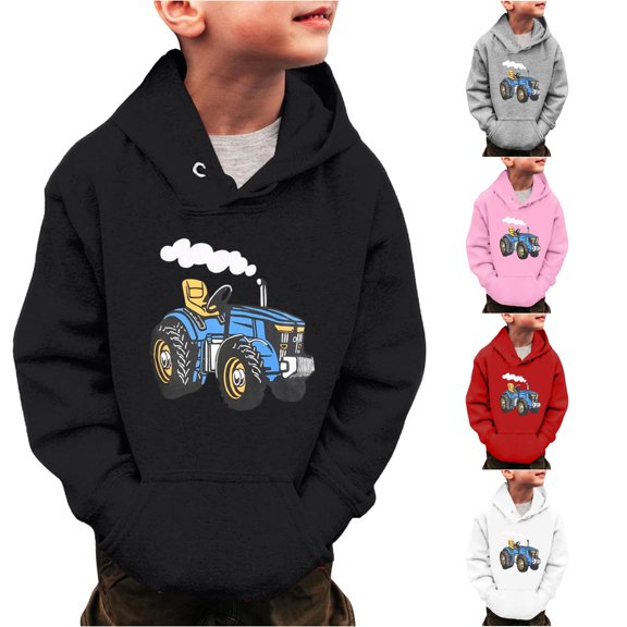 Vividxx Boys Hoodies Little Boys Cartoon Print Sweatshirts Long Sleeve Hooded Pullover Toddler Kids Winter Warm Hooded Sweatshirts For Fall Winter Preppy Clothes 11-12 Years