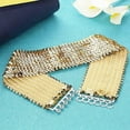 thumbnail image 6 of jangslng Women's Cool Punk Sparkling Sequins Elastic Stretch Wide Waistband Waist Belt, 6 of 7