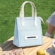 thumbnail image 1 of Bolsa térmica para almuerzo de gran capacidad, impermeable y resistente al agua | Lonchera térmica de poliéster con correa extensible para oficina, trabajo, escuela y viajes | Beige, azul, ver, 1 of 5