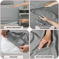 thumbnail image 4 of Juego de sábanas LDC LUX DECOR COLLECTION, tamaño completo, gris oscuro, 4 of 7