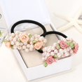 thumbnail image 4 of 2 Pcs Élastiques à Cheveux Perles Attaches à Cheveux Porte-Queue de Cheval Fleur Rose Attaches à Queue de Cheval Accessoires pour Cheveux pour Femmes Filles, 4 of 8