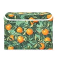 thumbnail image 7 of Yayeee Collapsible Cube Storage Bin with Lid Fabric Closet Decorative Basket with Handles, Orange Tree Pattern, 7 of 7