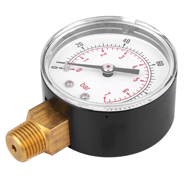 Manómetro 50 mm Bling Bling Rosca de Latón BSPT 1/4 para Combustible Aire Aceite Gas y Agua 0-100 PSI