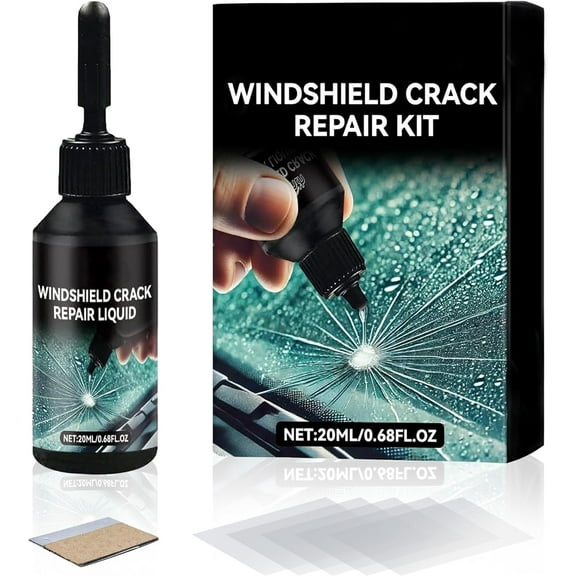 Windshield Chip Repair Kit，2026 Upgraded Automotive Glass Repair Fluid Fast results, long-lasting, suitable for all types of cracks